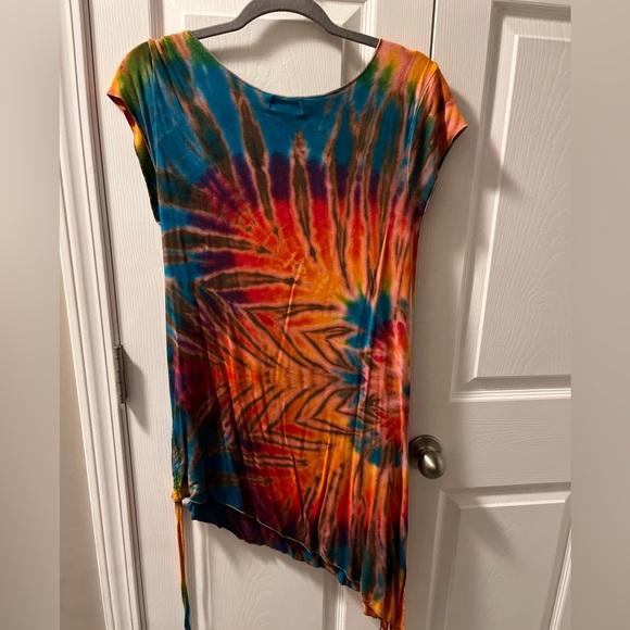 Tie dye maxi dress or bathing suit cover. From Miami Beach boutique size 7 New - Picture 2 of 2